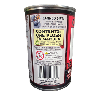 Canned Tarantula - Bug Insect Plush Gift in Can w/Jokes: Pop Top Lid
