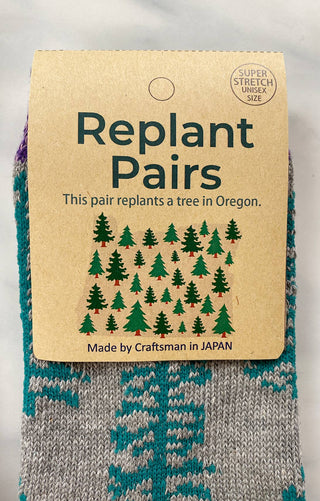 Tree Replant Pairs CA/OR/WA/US Forest  Donation Socks: Mustard / Oregon