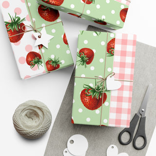 Gift Wrap Papers - Strawberry Pattern - Stylish and Festive Wrapping for Birthdays and Special Occasions