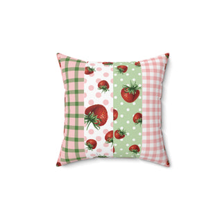 Cheerful Strawberry Floral Square Pillow - Brighten Your Home Decor
