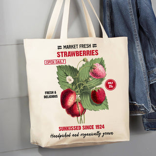 Farm Fresh Summer Strawberries Canvas Tote Bag