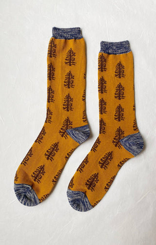 Tree Replant Pairs CA/OR/WA/US Forest  Donation Socks: Mustard / Oregon