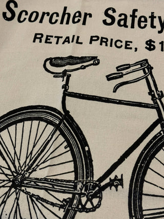 Scorcher Bicycle Tea Towel One of a kind Print Holiday Gift wall art and home décor