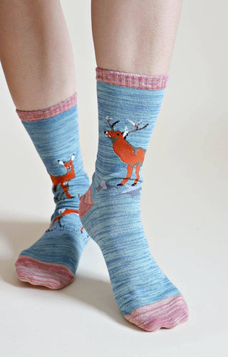 Deer Replant Pairs CA/OR/WA/US Forest Donation Socks: Rose / Oregon