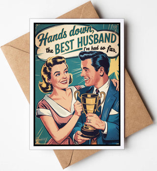 Cute Handmade Valentine Card Vintage Funny Valentine Card for Him, Husband