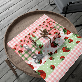 Gift Wrap Papers - Strawberry Pattern - Stylish and Festive Wrapping for Birthdays and Special Occasions