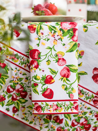 Strawberry Napkin April Cornell kitchen cloth linen napkin farmhouse