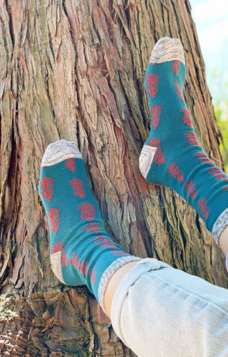Tree Replant Pairs CA/OR/WA/US Forest  Donation Socks: Mustard / Oregon