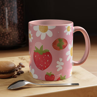 Coffee Mug Strawberry Daisy Fun & Colorful Morning Brew Cup