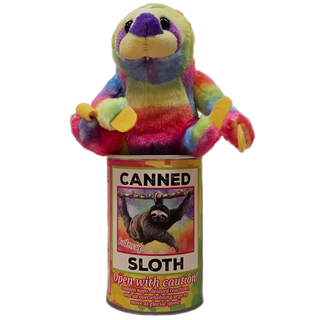Buttercup the Canned Rainbow Sloth Stuffed Animal Plush: Pop Top Lid