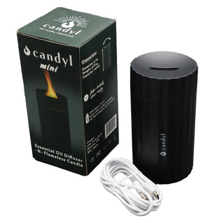 Oil Diffuser Mini Multi-Color Flame Essential Oil Diffuser: Black