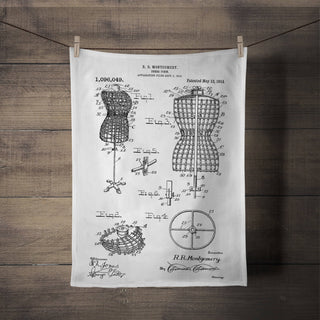 dish towel custom made Montgomery Dress Form Tea Towel made in USA