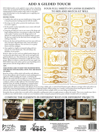 Transfer Etiquettes IOD Rub-On Decal for Furniture Decor IOD Transfer for DIY Furniture Makeovers & Unique Home Decor Project