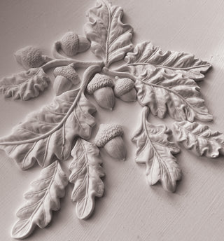 IOD Mould Oak Leaves & Acorns Iron Orchid Designs silicone mould embellishment applique for furniture home décor mix media baking arts and craft and more