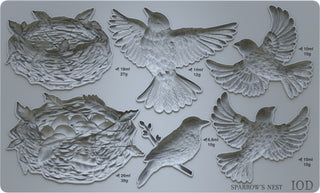 IOD 2025 Sparrow's Nest Iron Orchid Designs silicone mould embellishment applique for furniture home décor mix media baking arts and craft