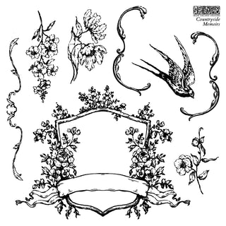 IOD 2025 Countryside Memoirs Rubber Silicone Stamp Home Decor DIY Furniture Craft Stamps Reusable Stamping Tool Walls, Custom Decor, and Crafting Project