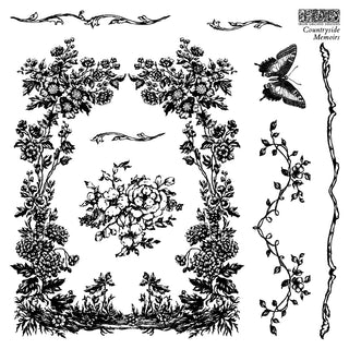 IOD 2025 Countryside Memoirs Rubber Silicone Stamp Home Decor DIY Furniture Craft Stamps Reusable Stamping Tool Walls, Custom Decor, and Crafting Project