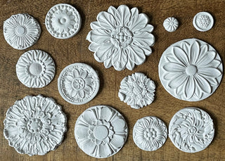 Resin clear casting from IOD Moulds ROSETTES SET