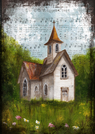 Old Rugged Cross Rice Paper Decoupage Queen - Teresa Rene Art Decoupage Paper for Crafting Old Rugged Cross  || Decoupage Queen