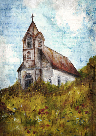 Set on a Hill Rice Paper Decoupage Queen - Teresa Rene Art Decoupage Paper for Crafting Old Rugged Cross  || Decoupage Queen