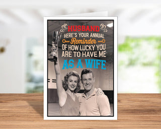 Handmade Vintage Cute Funny Valentine Cards for Him, Husband