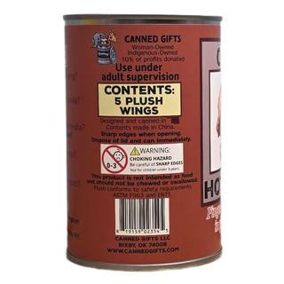 Can O' Hot Wings- Plush Chicken Wings Legs Gift w/Jokes: Pop Top Lid