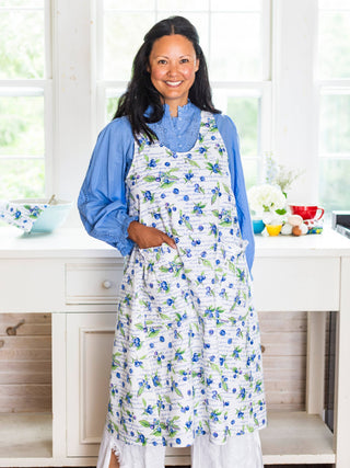 Blueberry Farmhouse Apron: Blue