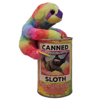 Buttercup the Canned Rainbow Sloth Stuffed Animal Plush: Pop Top Lid