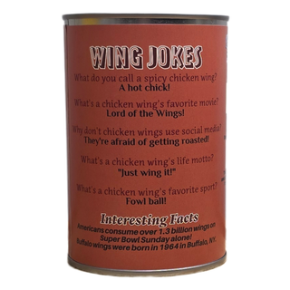 Can O' Hot Wings- Plush Chicken Wings Legs Gift w/Jokes: Pop Top Lid
