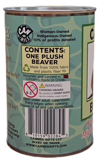 Chipper the Canned Beaver | Stuffed Animal Plush w/Jokes: Pop Top Lid