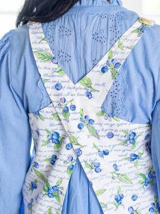 Blueberry Farmhouse Apron: Blue