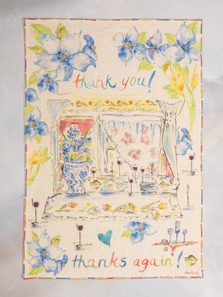 Aril Cornell collection Thank You Watercolor Tea Towel