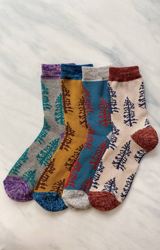 Tree Replant Pairs CA/OR/WA/US Forest  Donation Socks: Mustard / Oregon
