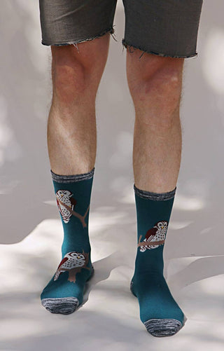 Owl Bird Replant Pairs CA/OR/WA/US Forest Donation Socks: Pumpkin Orange / Oregon