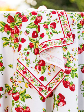 Strawberry Napkin April Cornell kitchen cloth linen napkin farmhouse