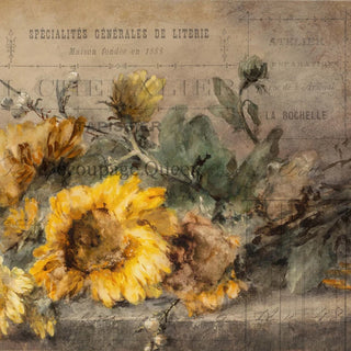 Decoupage Paper for Crafting ROCHELLE Sunflower || Decoupage Queen || Dried Sunflowers || Printed in Italy