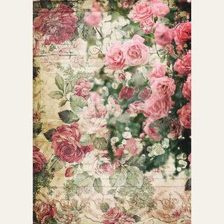 Rice Decoupage Paper for Crafting SPLASH OF ROSES || Decoupage Queen || Pink Roses on Parchment