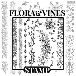 BUNDLE Stamps IOD New Summer The Waltz - Flora & Vine - Folk Story - Mercy House Chitenge Stamps 4 Large 12x12 Rubber Silicone Decor Stamps