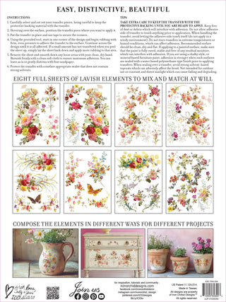 BUNDLE set of 4 Transfer IOD  Rub-On Decal Transfer