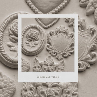 Heraldry IOD Mould Iron Orchid Designs silicone mould embellishment applique onlay for furniture home décor mix media art and craft