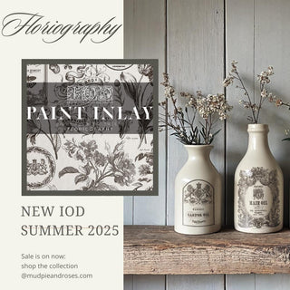 BUNDLE Paint Inlay New IOD Summer Floriography set 2 Paint Inlays Transfer embellish furniture Craft DIY Furniture Home Decor Mixed Media