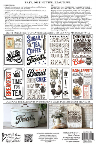 BUNDLE set of 4 Transfer IOD  Rub-On Decal Transfer