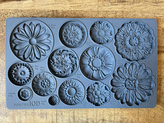 IOD Rosettes Mould Iron Orchid Designs silicone mould embellishment applique for furniture home décor mix media baking arts & craft and more