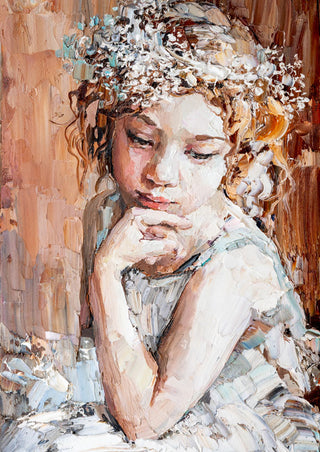 Decoupage Paper Pensive Girl Mint by Michelle