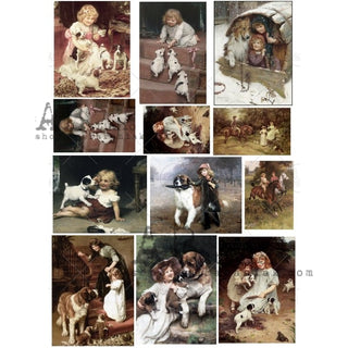 AB Studios Mini Dog and Child Sheet size: 8.3” x 11.7” (size A4)