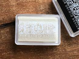 IOD Iron Orchid Designs INK pad. Blank Ink Pad for INK. FRONT ANGLE OF PAD.