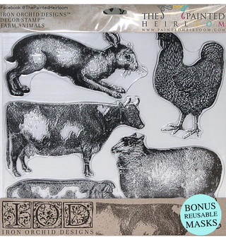 IOD Home Decor Stamps Farm Animals front packaging  image