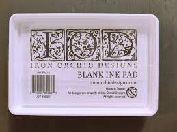 IOD Iron Orchid Designs INK pad. Blank Ink Pad for INK. Back ANGLE OF PAD