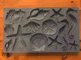 IOD Moulds Sea Shells Iron Orchid Designs silicone mould embellishment applique for furniture home décor mix media baking arts and craft and more