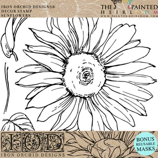 Stamp Sunflower IOD Garden stamp home decor Scrapbooking paper party craft supplies